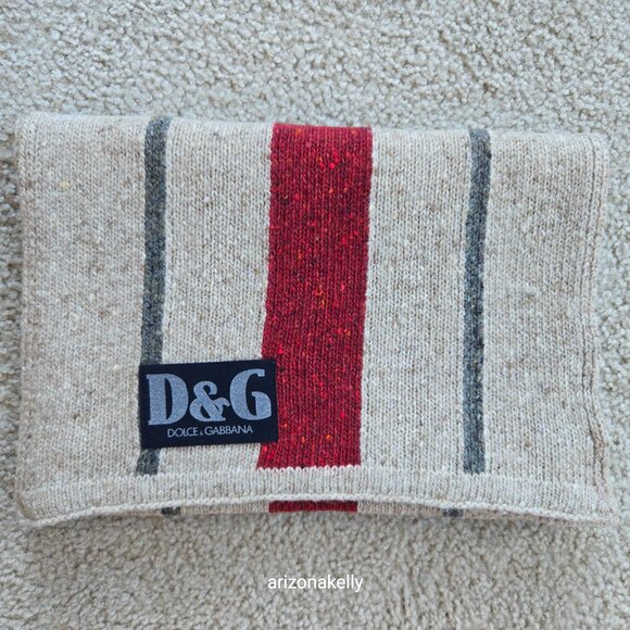 Dolce & Gabbana D&G Knit Scarf Tweed Donegal Rag Wool Speckled - Picture 11 of 12